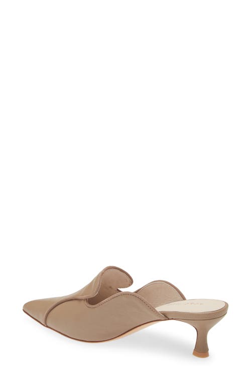 Shop Koko + Palenki Parker Pointed Toe Kitten Heel Mule In Camel Leather