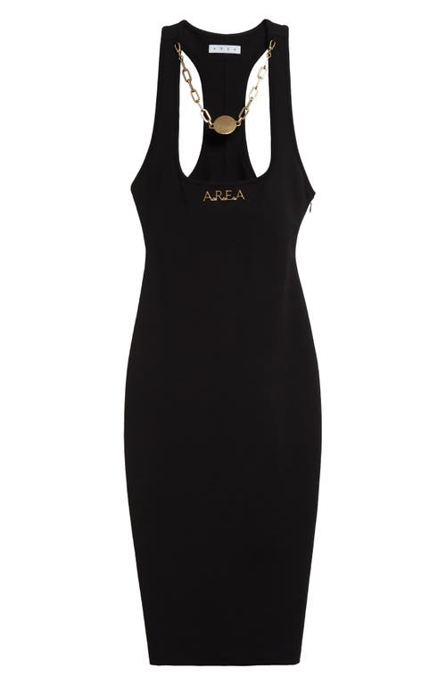 Shop Area Nameplate Detachable Charm Ponte Knit Tank Dress In Black