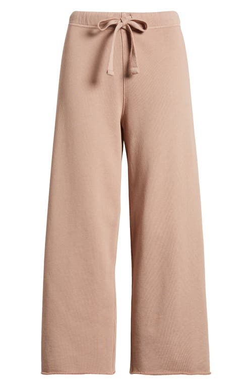 Shop Frank & Eileen Catherine Crop Wide Leg Sweatpants In Cappuccino