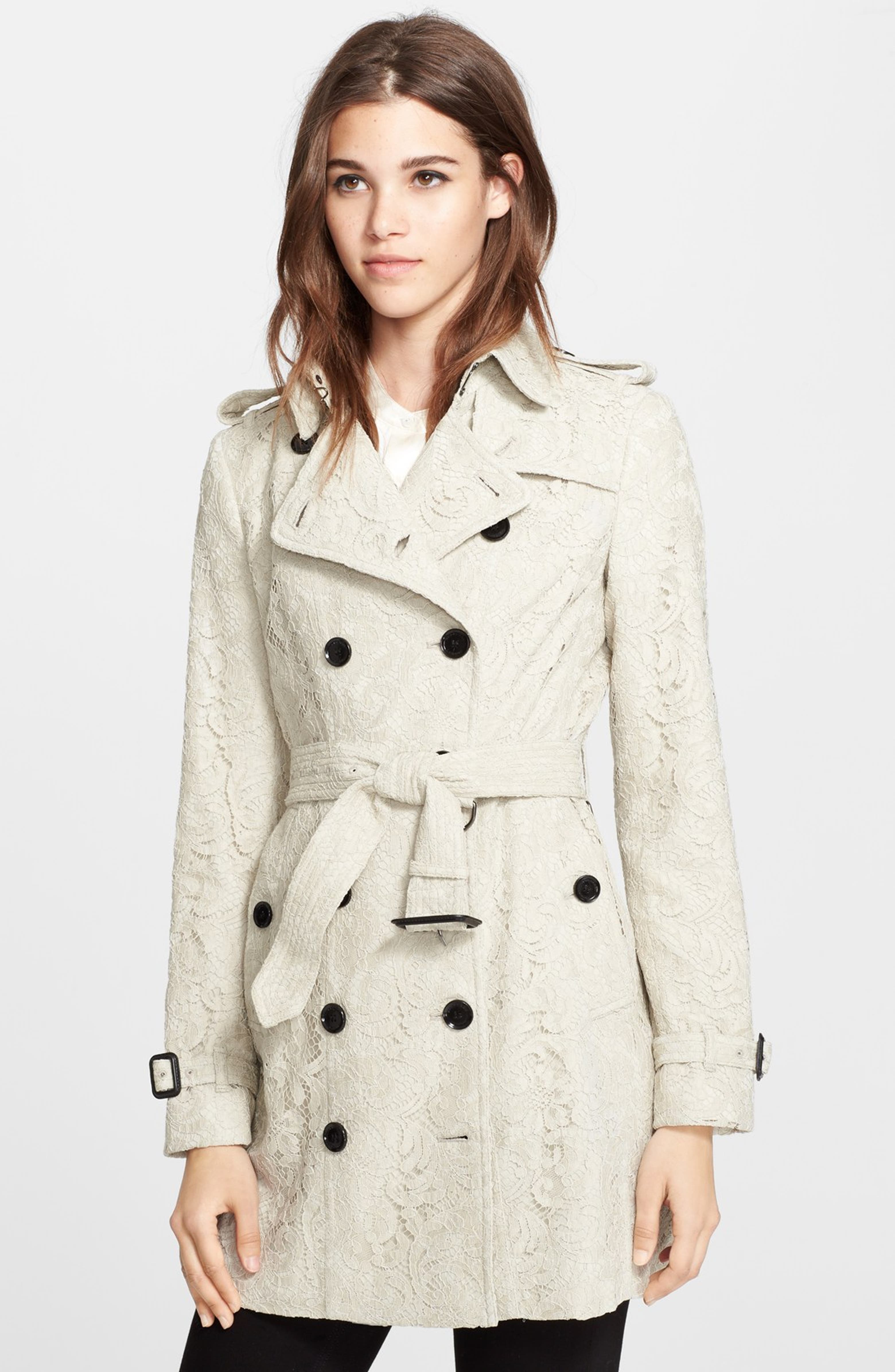 Burberry London Double Breasted Lace Trench Coat | Nordstrom