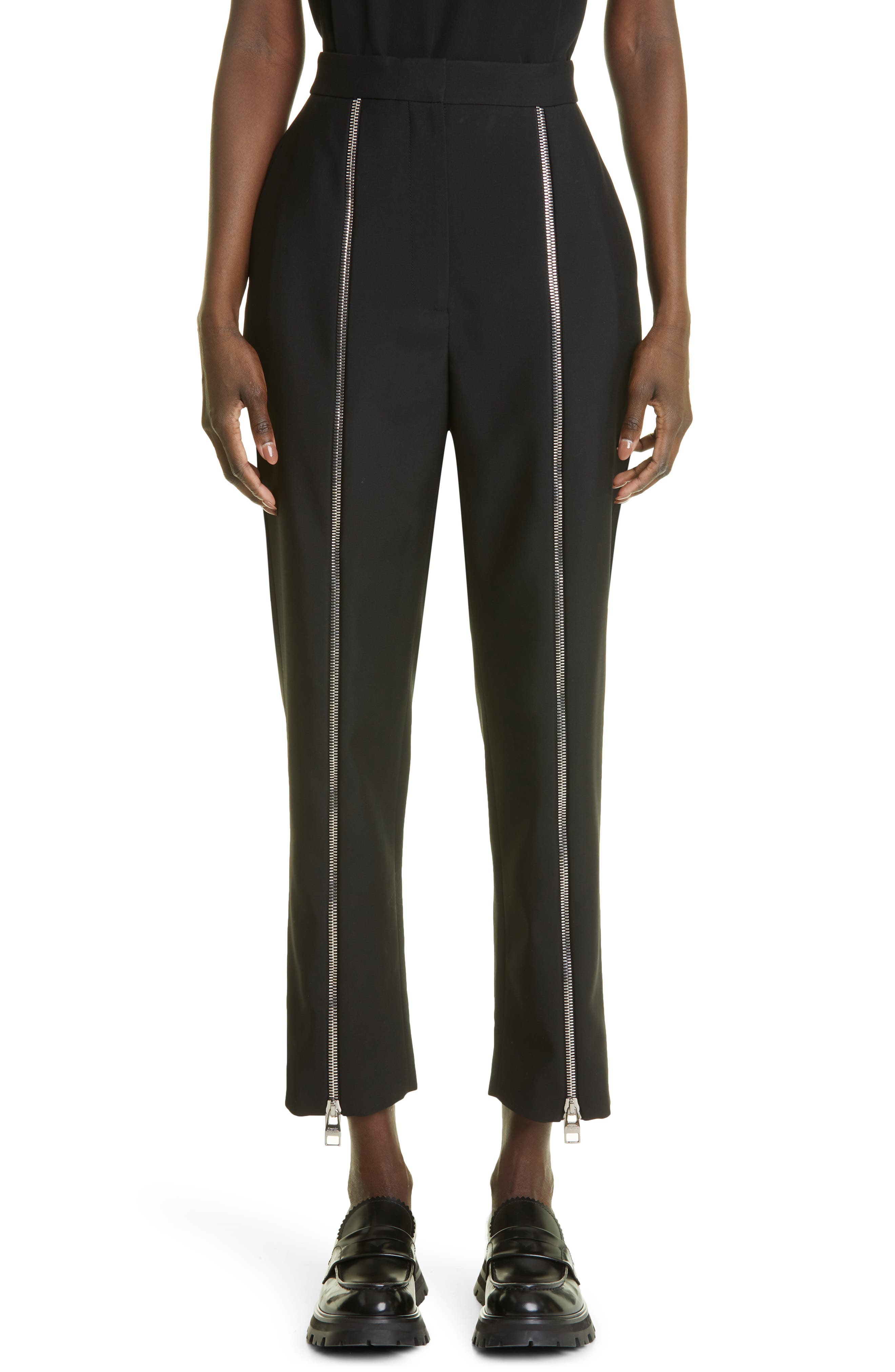 Alexander McQueen Zip Wool Trousers 