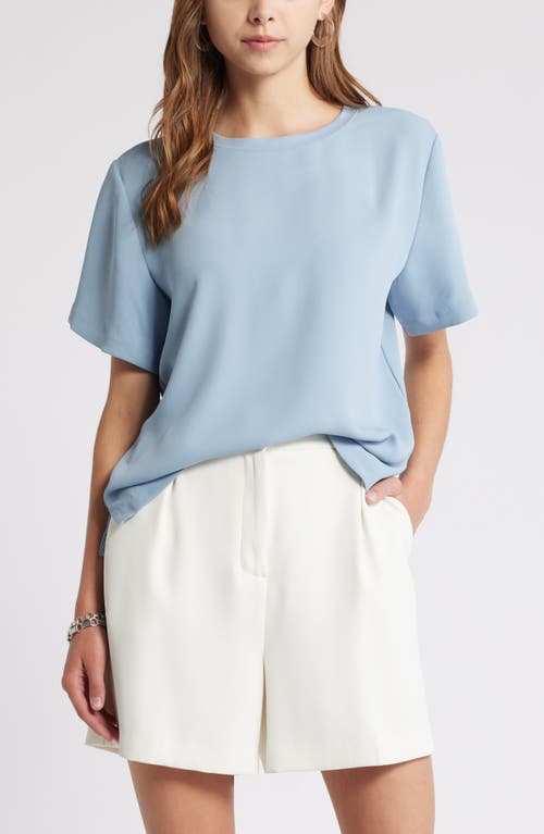 Shop Open Edit Matte Satin Tee In Blue Chambray