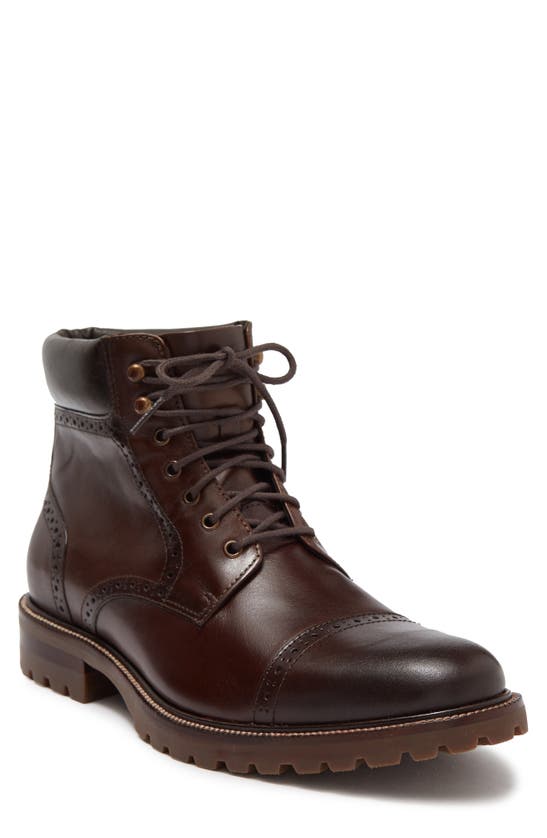 Shop Johnston & Murphy Johnston And Murphy Stratford Cap Toe Leather Boot In Mahogany