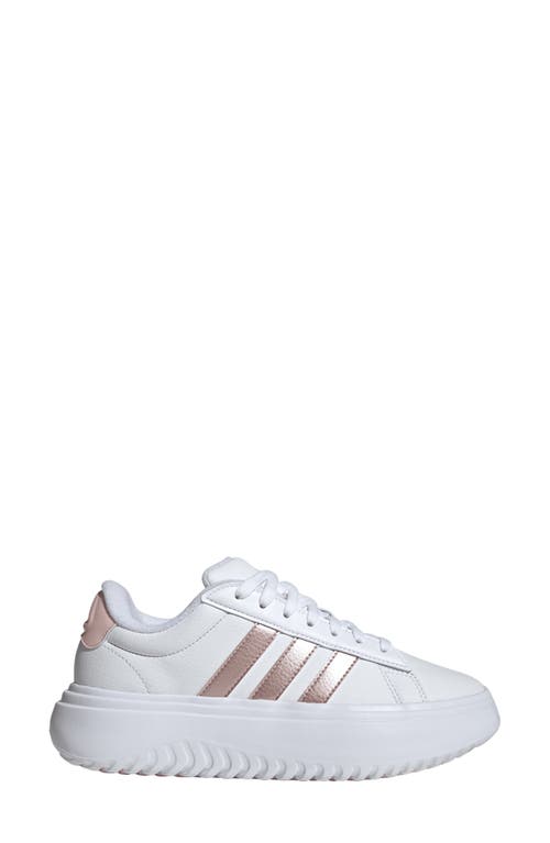 Adidas Originals Adidas Grand Court Platform Sneaker In White/pink/pink