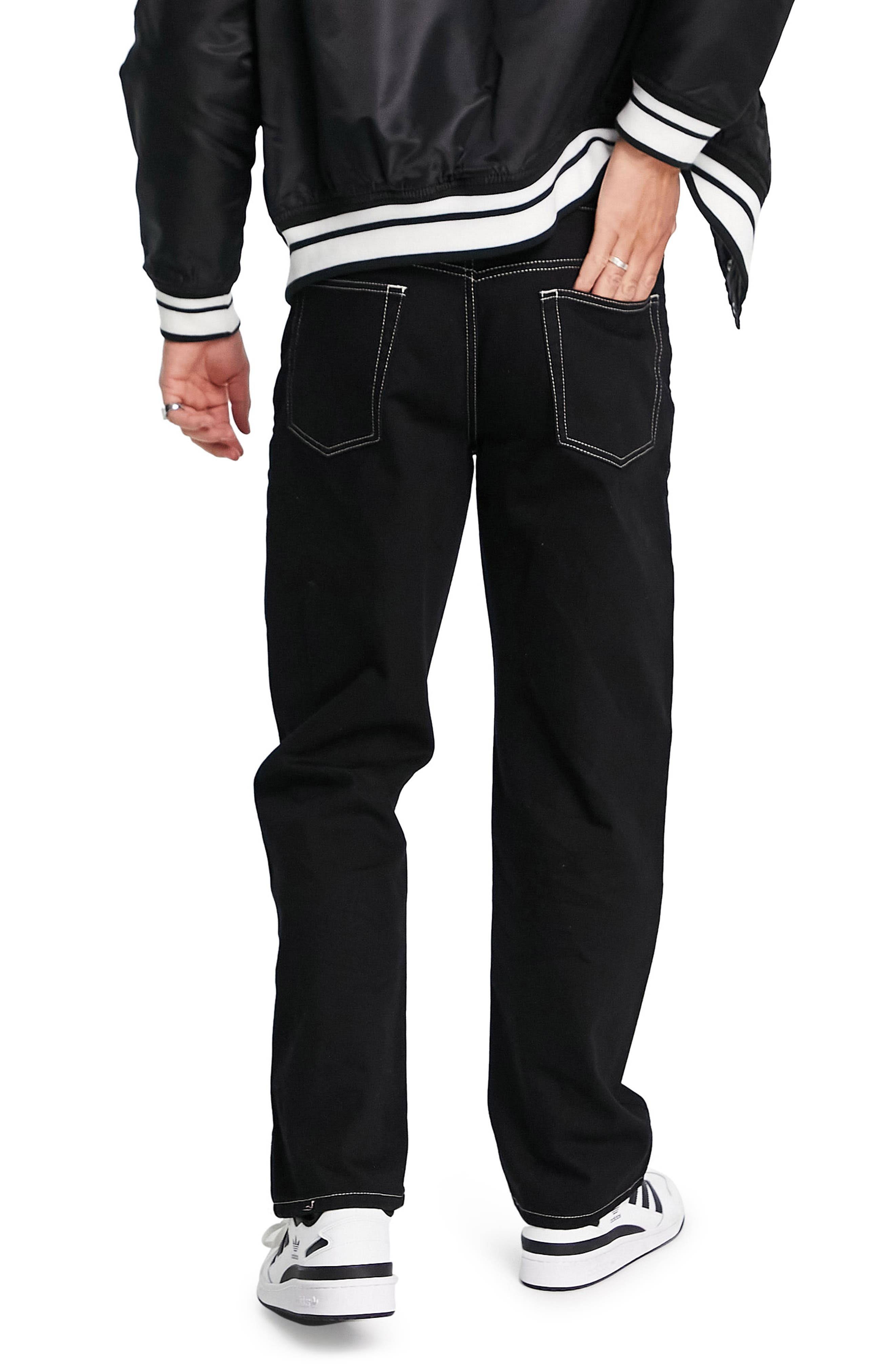 Contrast Stitch Baggy Jeans | Nordstrom