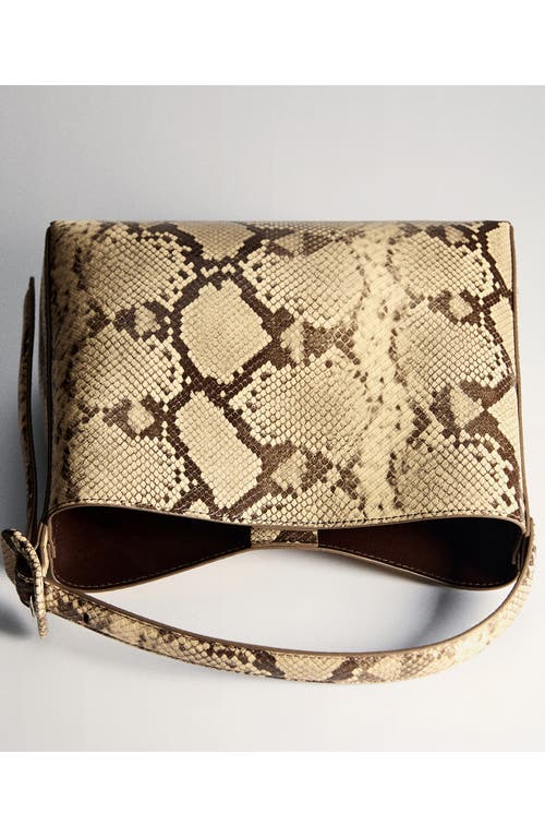 MANGO MANGO SNAKESKIN PRINT SHOULDER BAG 