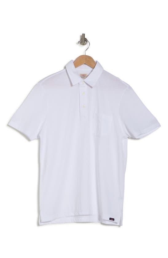 Faherty Heather Stretch Polo In White