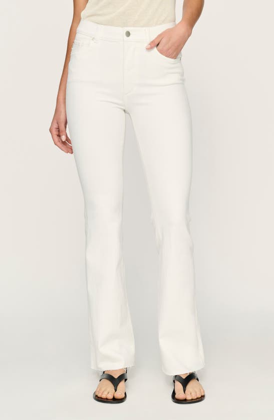 Shop Dl1961 Bridget Instasculpt Raw Hem Bootcut Jeans In White