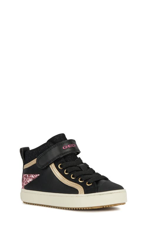 Geox Kalispera High Top Sneaker In Black/dk Pink