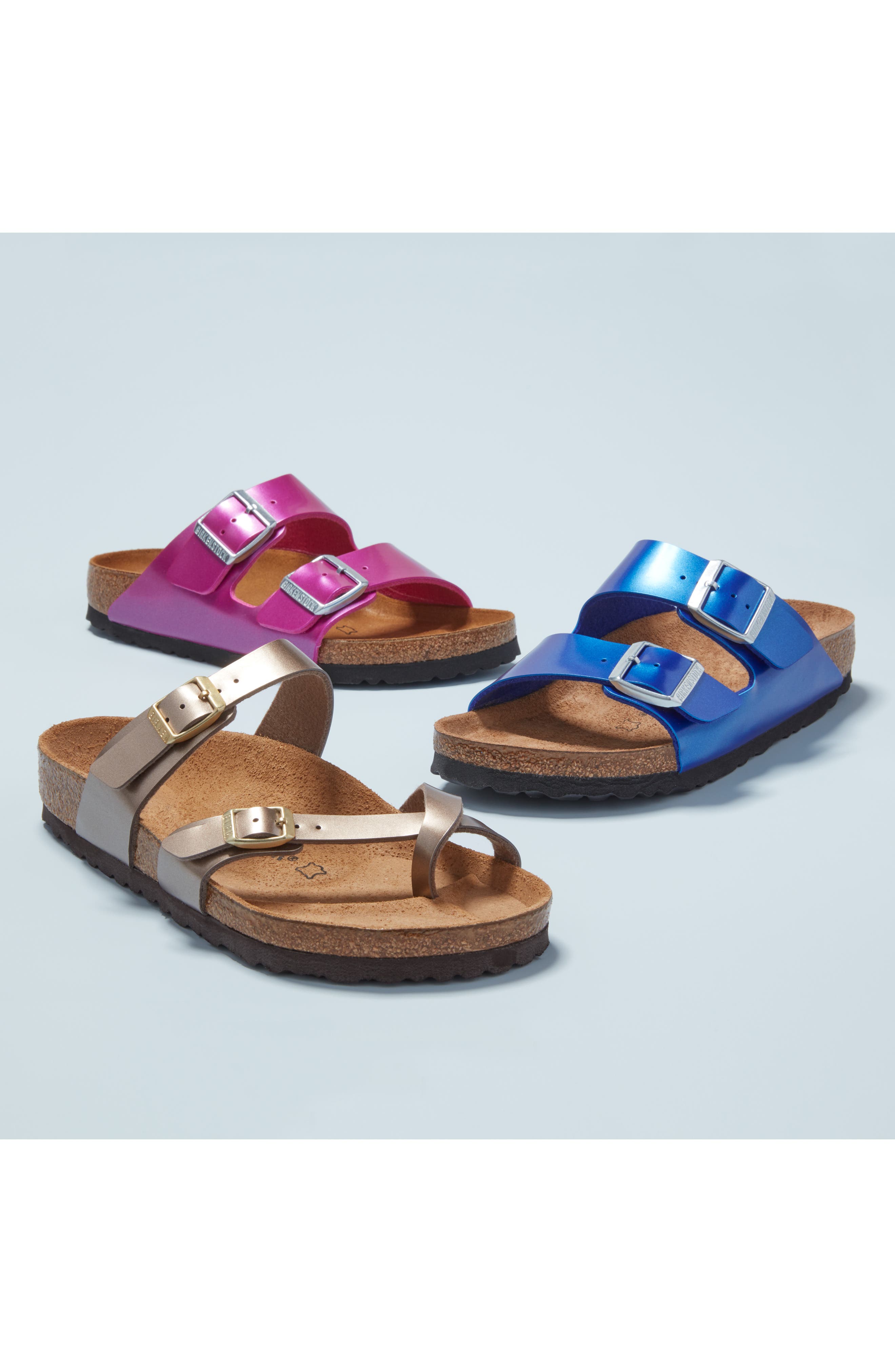 birkenstock arizona electric metallic magenta