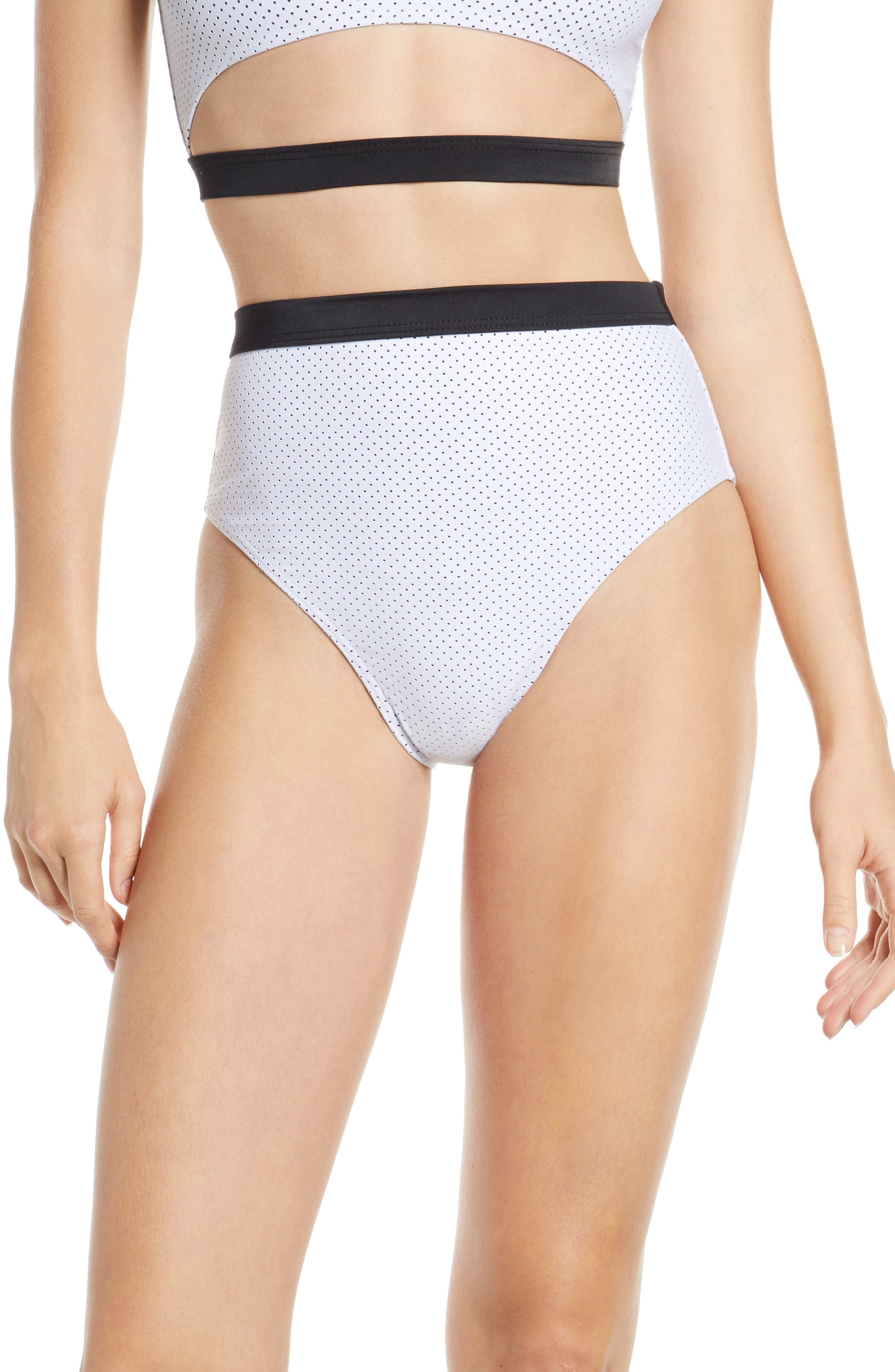 Chromat Drew High Waist Bikini Bottoms, White