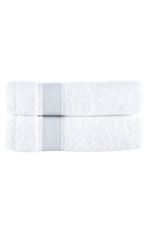 Brooks Brothers Ottoman Rolls 2-pack Turkish Cotton Bath Sheets In White/silver