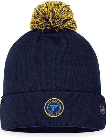 Men's Fanatics Branded Gray St. Louis Blues Authentic Pro Home Ice Cuffed  Knit Hat with Pom