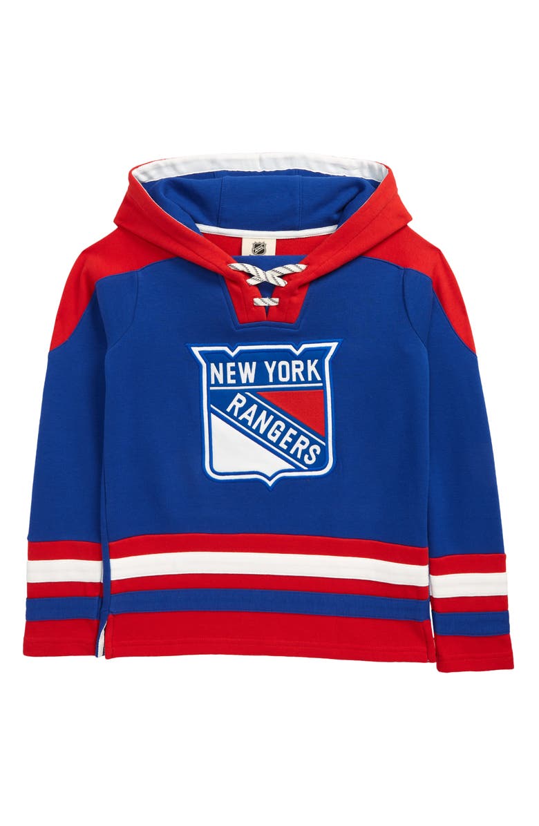 قيم بوي NHL Youth Blue New York Rangers Ageless Must-Have Lace-Up Pullover Hoodie |  Nordstrom قيم بوي