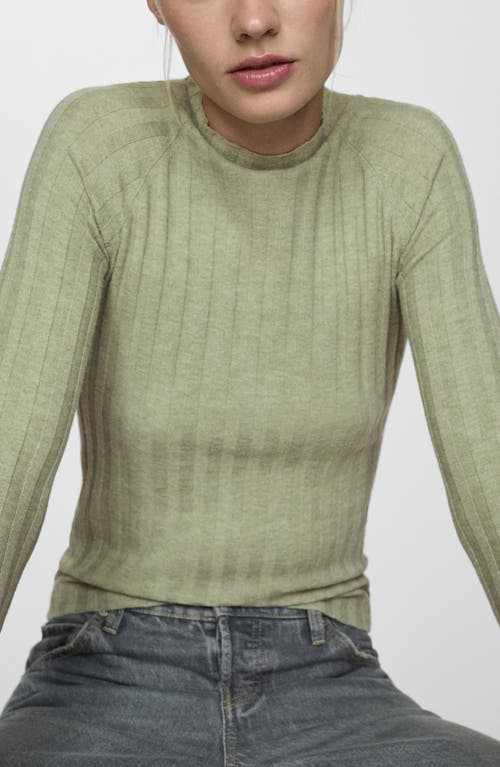 Mango High Collar Ribbed Knit Sweater Pastel Green In Pastel Green