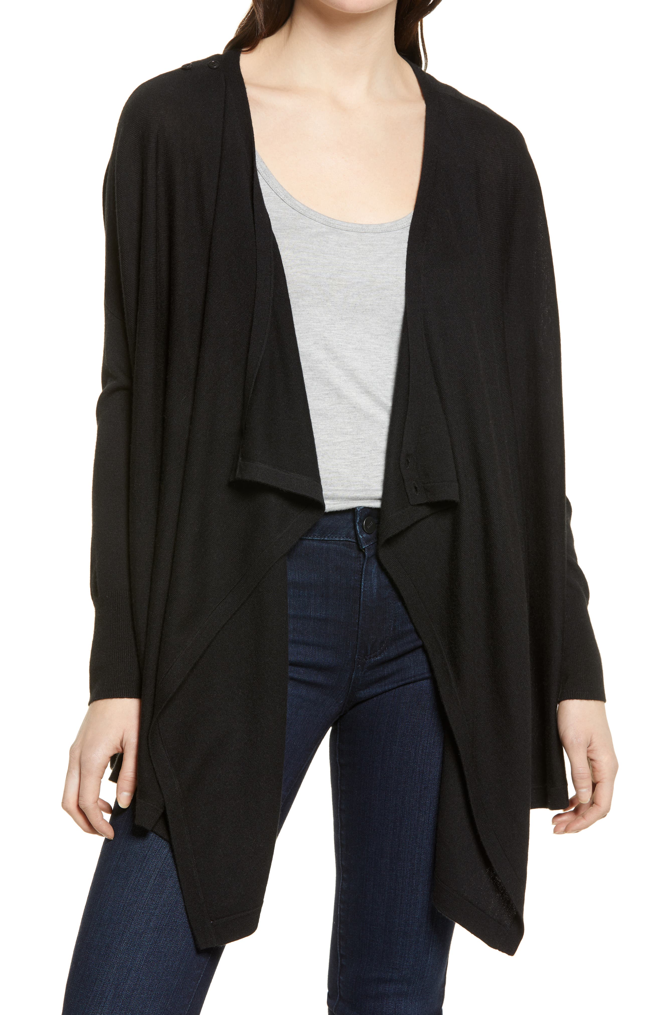 womens draped cardigan