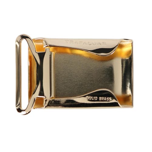 Shop Trafalgar 25mm Engine Turned Engraved Compression Belt Buckle With Small Loop In Gold