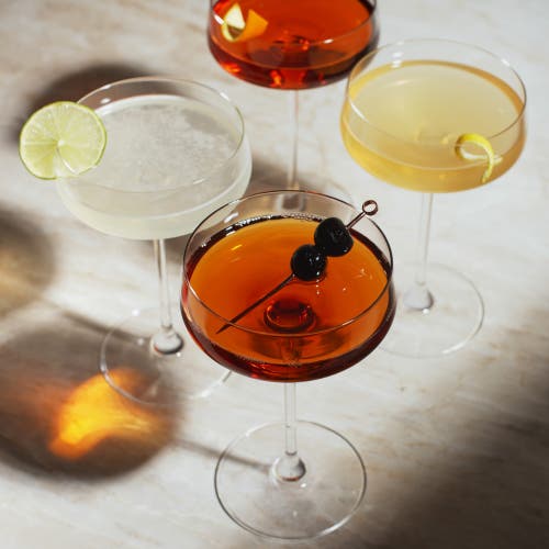 Viski Reserve Julien Crystal Coupes Set Of 4 In Clear