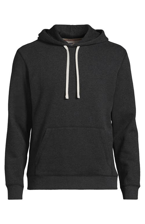 Shop Lands' End Long Sleeve Serious Sweats Pullover Hoodie In Dark Charcoal Heather