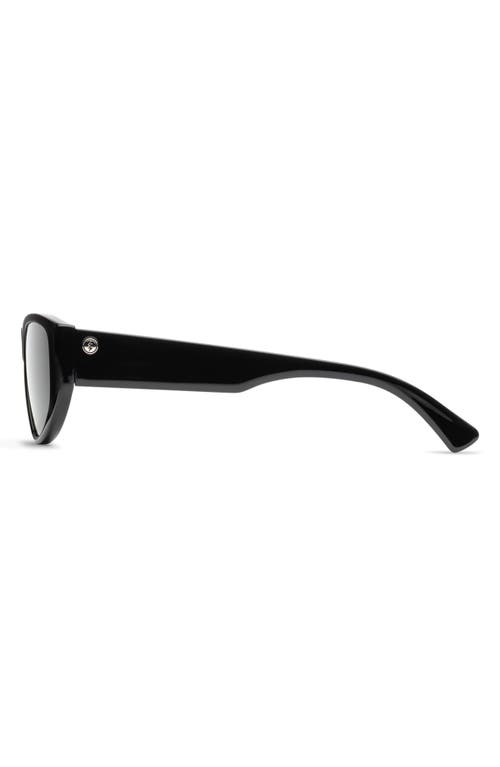 Shop Electric Stanton 45mm Polarized Cat Eye Sunglasses In Gloss Black/grey Polar