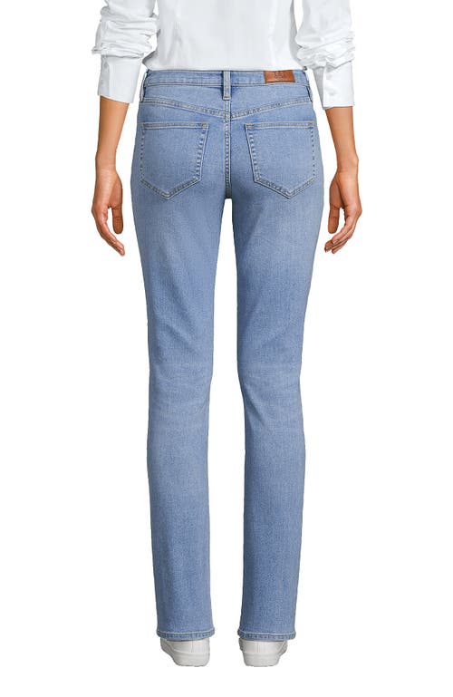 Shop Lands' End Recover Mid Rise Straight Leg Blue Jeans In Mellow Indigo