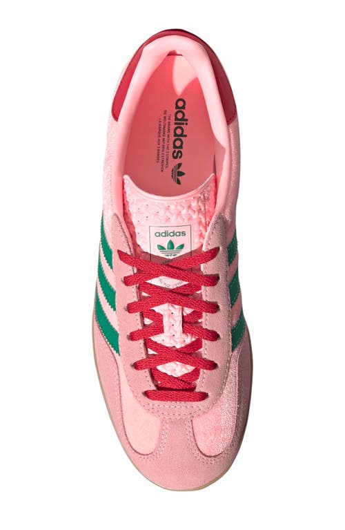 Shop Adidas Originals Adidas Gazelle Indoor Sneaker In Pink/court Green/gum