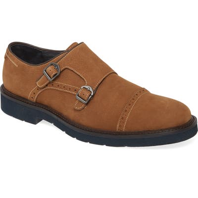 Johnston & Murphy Kinley Double Monk Strap Shoe, Brown