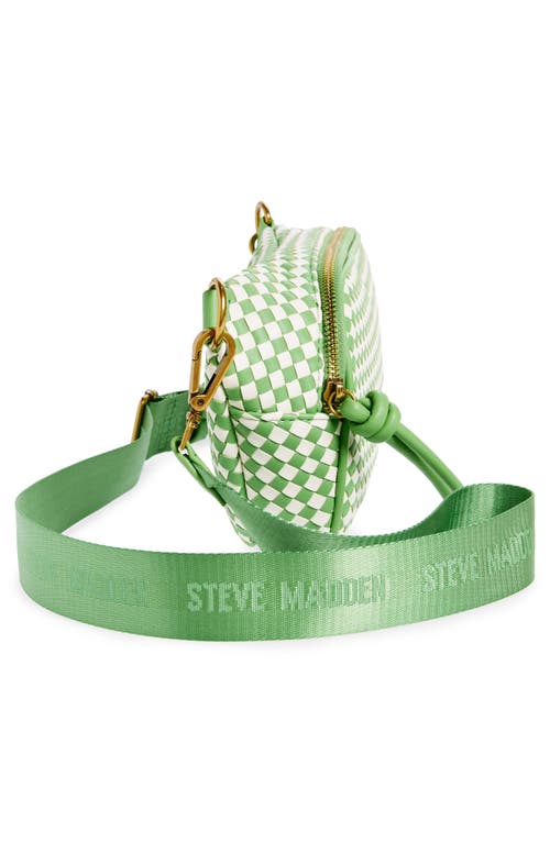 Shop Steve Madden Bweave Woven Crossbody Bag In Green Flare/vanilla