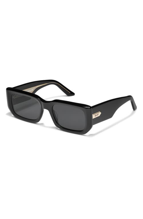 Shop Quay Tell Me More 37mm Square Sunglasses In Black/smoke