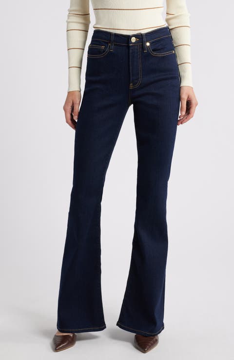 【Frame】ザ Extreme Flare high-riseフレアジーンズ The Extreme Flare high-rise flared jeans in blue - Frame