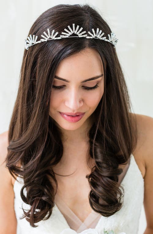 Brides & Hairpins Mishael Marquise Crystal Crown in Silver at Nordstrom