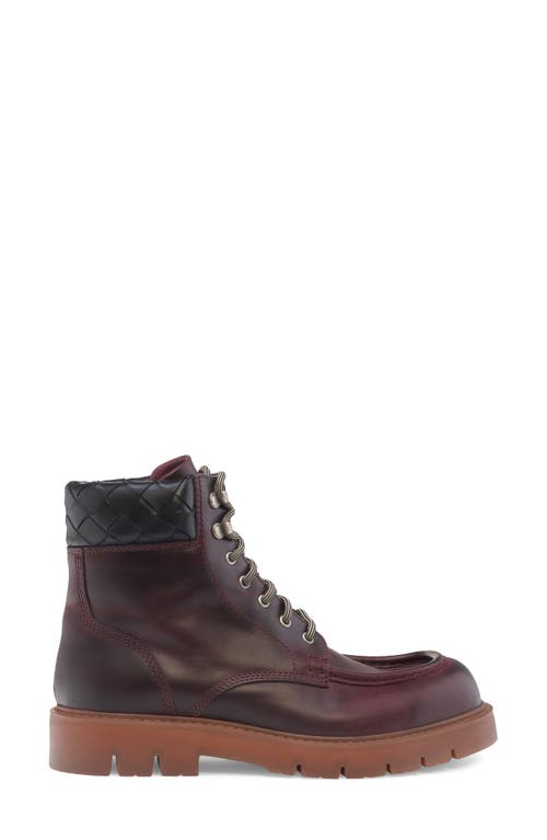 Shop Bottega Veneta Haddock Lug Sole Lace-up Boot In Jam/rubber