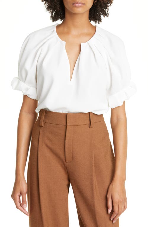 A.L.C. Carey II Pleated Woven Top in White 1