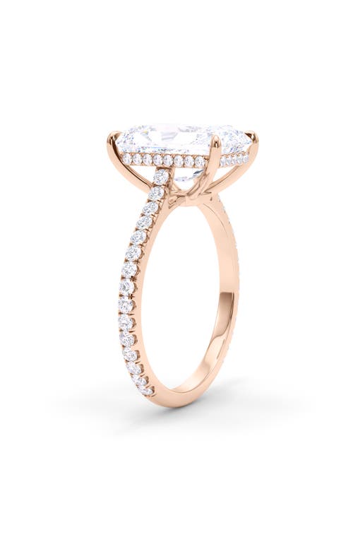 Shop Hautecarat Radiant Cut Pavé Lab Created Diamond Ring In 3.00 Ctw 18k Rose Gold