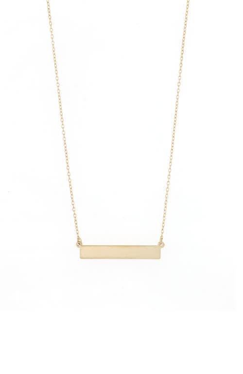 Bony Levy 14K Gold Engravable Small Bar Pendant Necklace in 14K Yellow Gold - Font 1