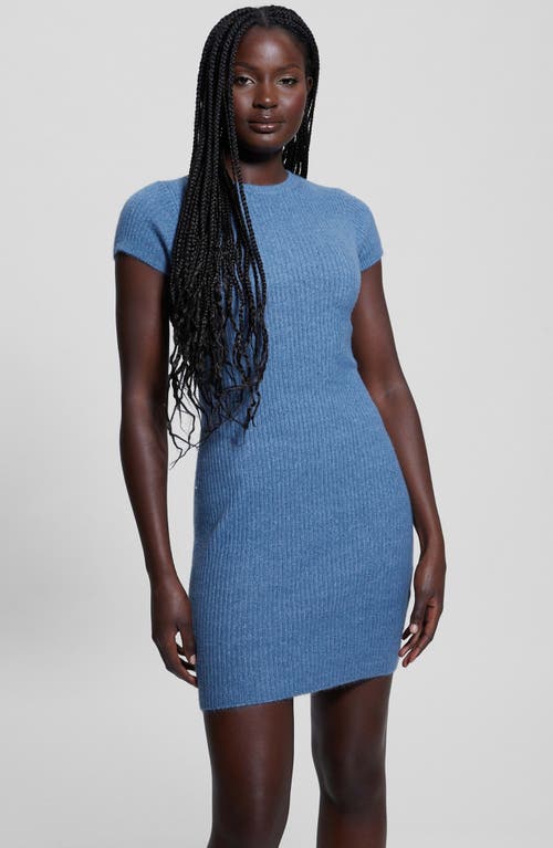 Guess Toki Rib Mini Sweater Dress In Nordic Sea Multi