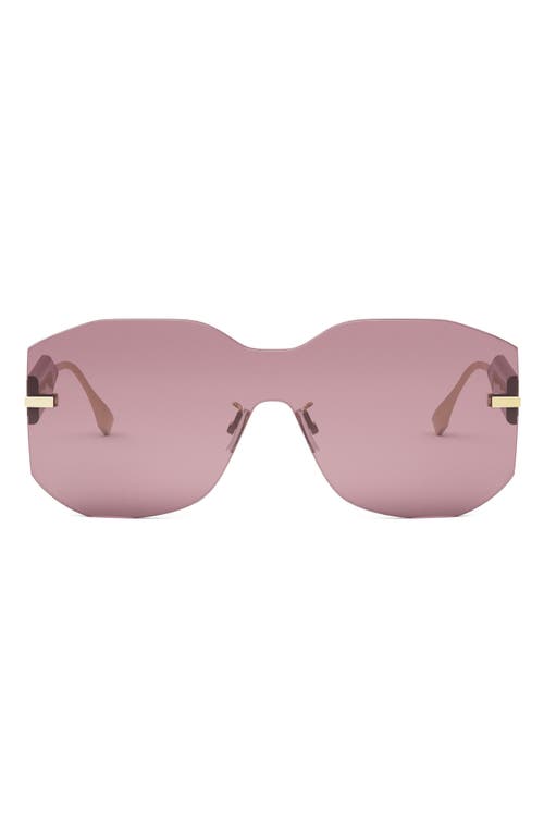 'Fendigraphy Geometric Sunglasses in Shiny Endura Gold /Violet at Nordstrom