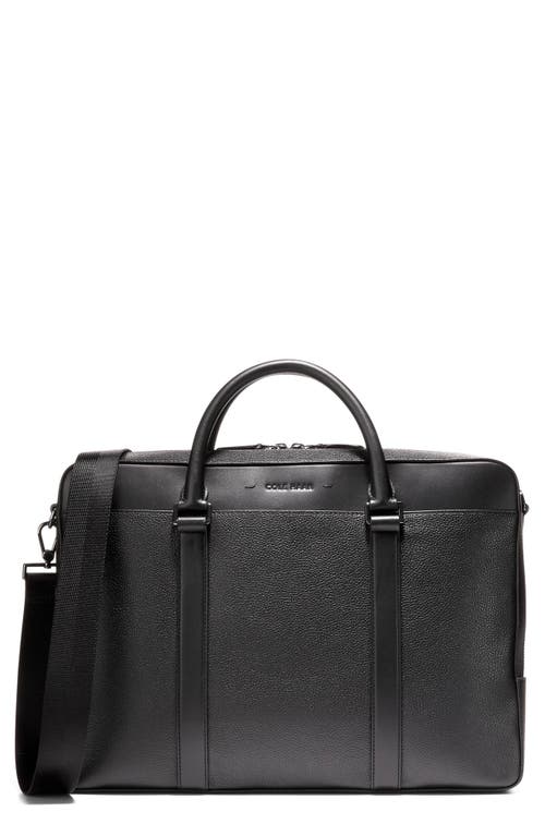 Triboro Leather Briefcase in Black