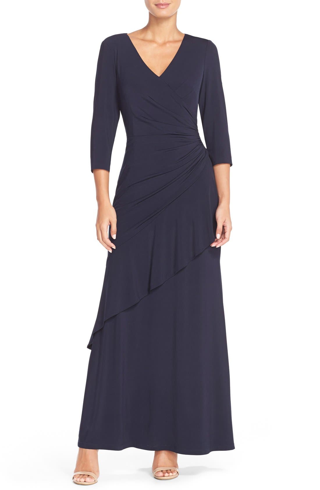 Alex Evenings Ruched Jersey Gown Nordstrom