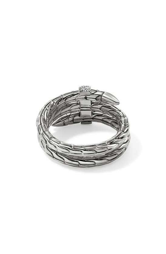 Shop John Hardy Spear Diamond Bypass Ring In Silver