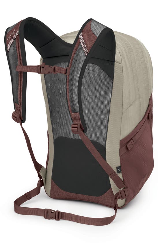 Shop Osprey Comet Backpack In Sawdust Tan/ Raisin Red