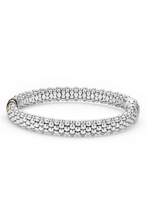 Shop Lagos Single Pavé Diamond Station Caviar Bracelet In Black