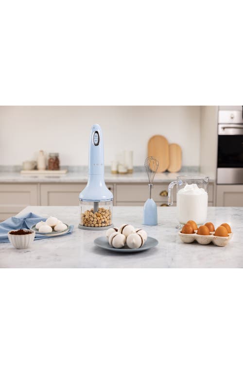 Smeg Retro Style Hand Blender Set In Pastel Blue