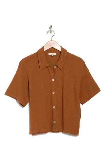 Madewell Relaxed Button-up Polo Shirt In Brown