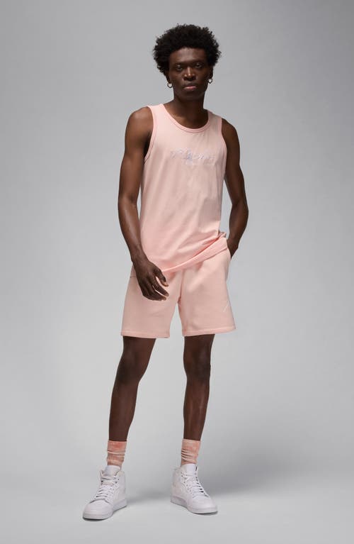 Shop Jordan Fleece Sweat Shorts In Legend Pink/white