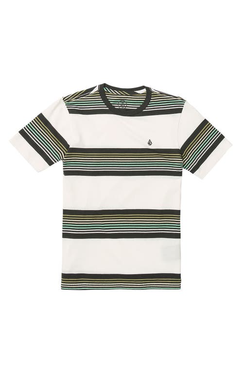 Volcom Kids' Knowstone Stripe T-shirt In Green