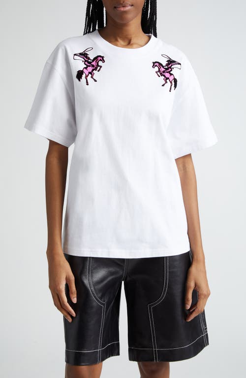 Shirley Oversize Organic Cotton Graphic T-shirt in White/Cowgirl