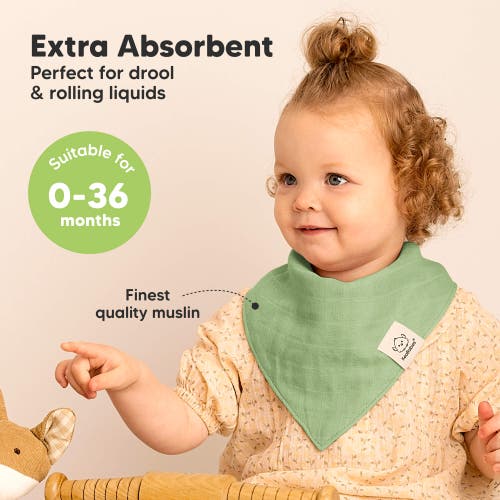 Keababies 8-pack Lumi Muslin Bandana Bibs In Dew