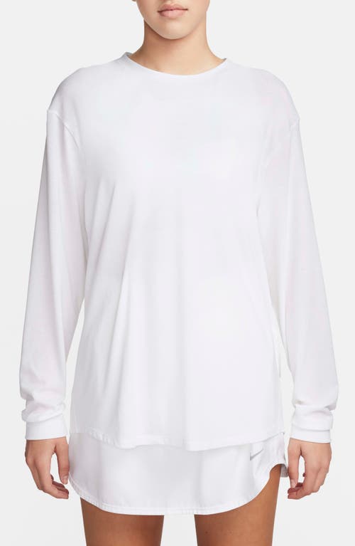 Shop Nike One Relaxed Dri-fit Top In White/black