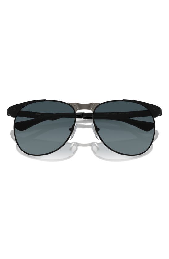 Persol 55mm Polarized Pilot Sunglasses In Black